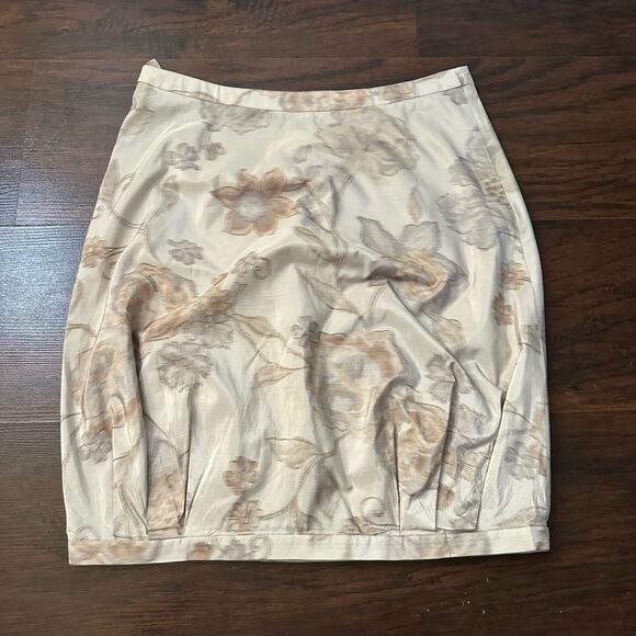 Armani Collezioni cream & gray floral pencil skirt size 4 - Picture 3 of 8